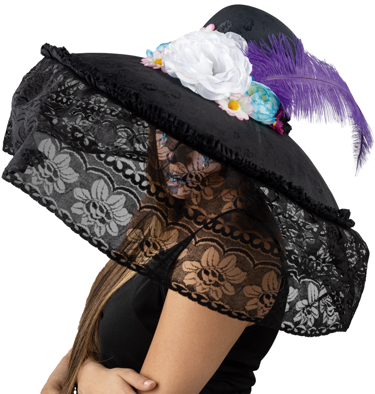 Sombrero Catrina Deluxe Negro