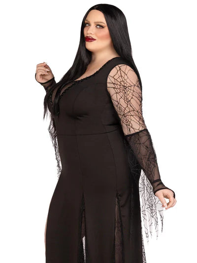 Disfraz de morticia spooky beauty plus size