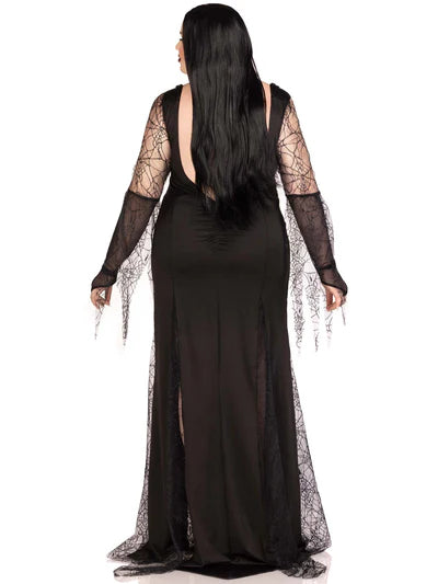 Disfraz de morticia spooky beauty plus size