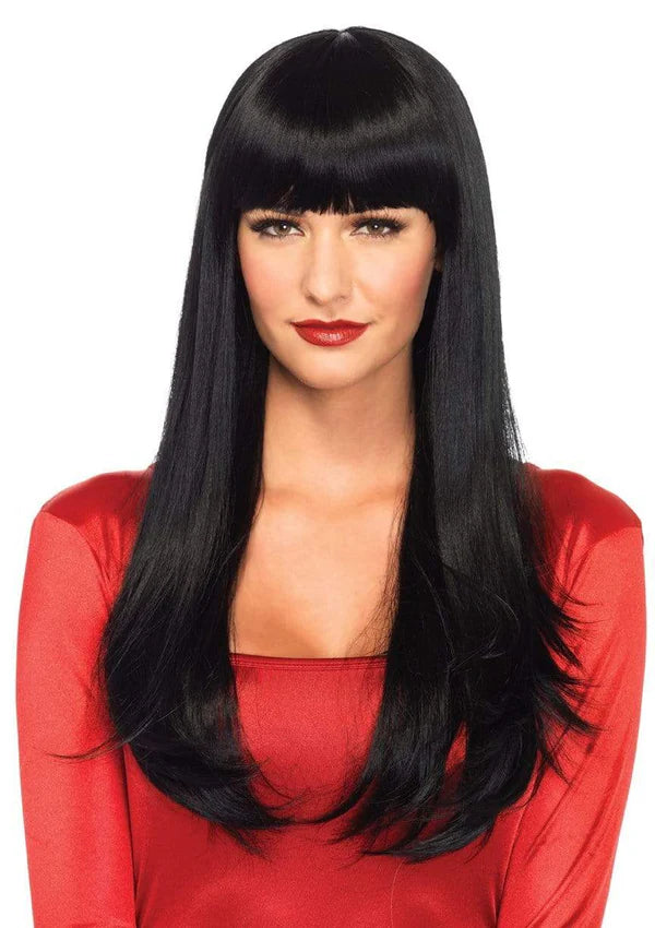 Peluca Natural Larga Negra 25"