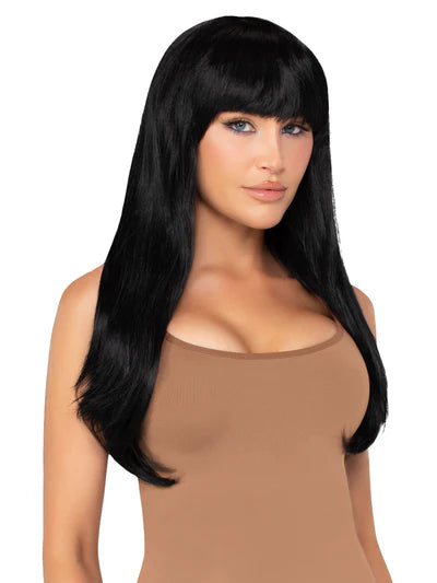 Peluca natural larga negra 64CM