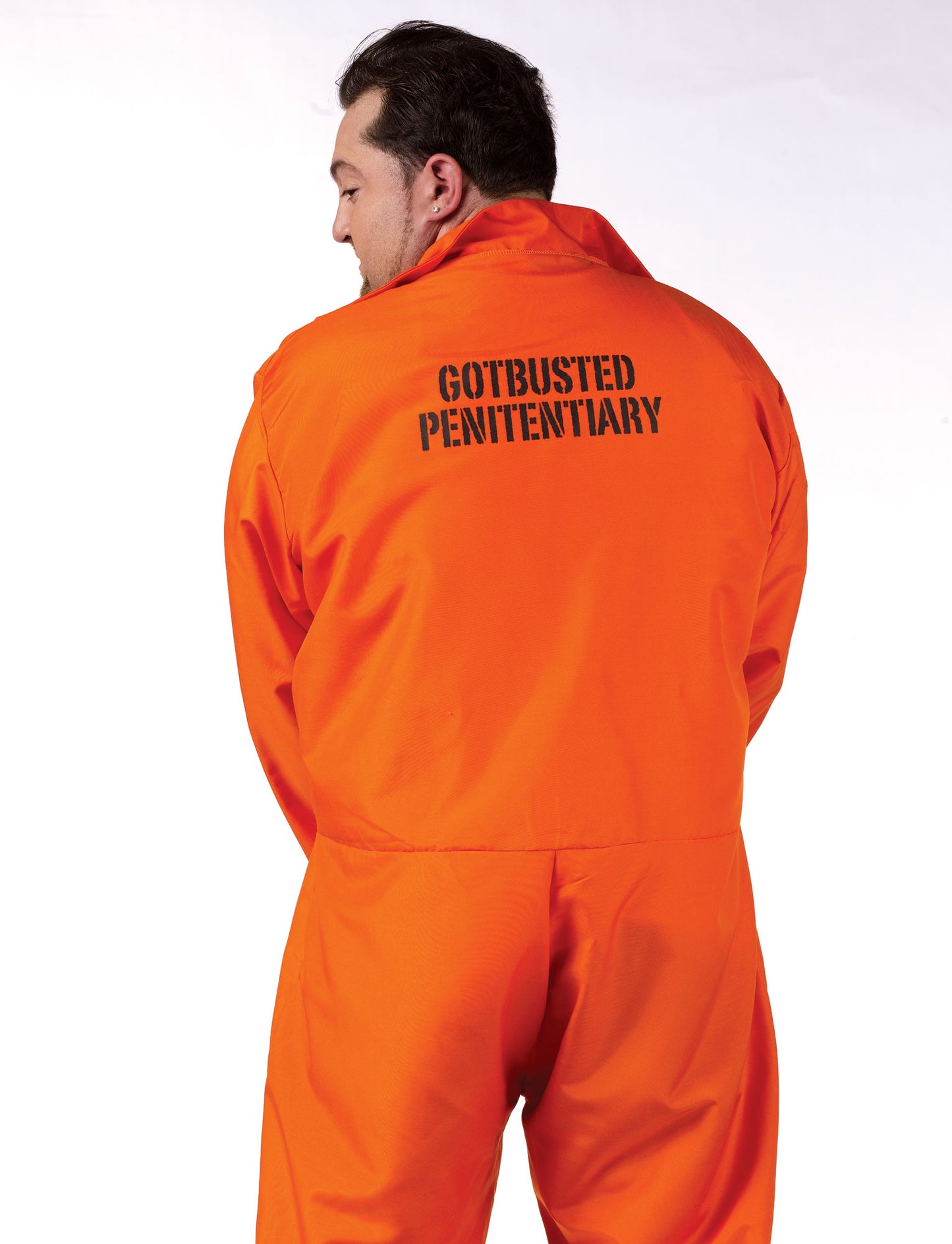 Disfraz de prisionero color naranja plus XL