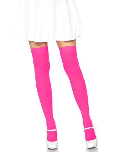 Medias lisas rosa neon