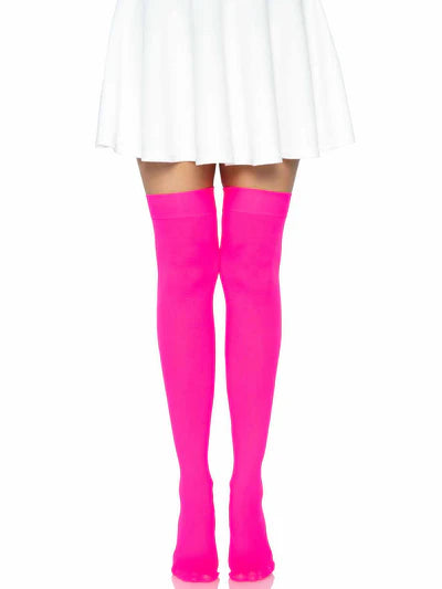 Medias lisas rosa neon