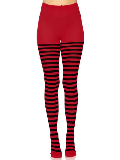 Medias rayas negras y rojo