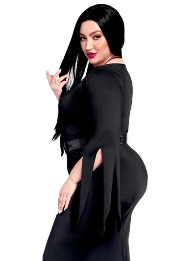 Disfraz de morticia inmortal plus size