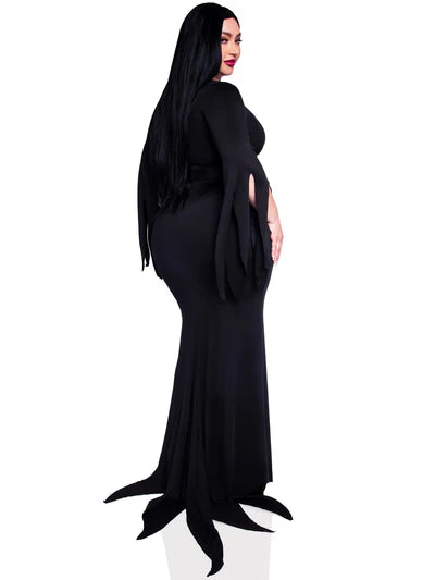 Disfraz de morticia inmortal plus size