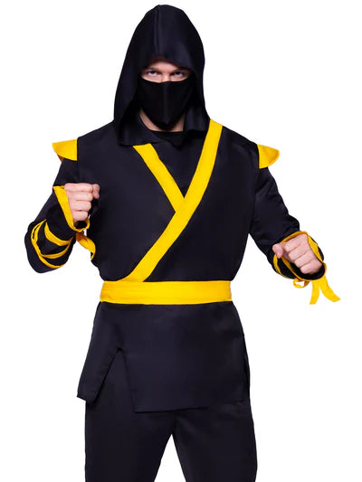 Disfraz de ninja amarillo para hombre