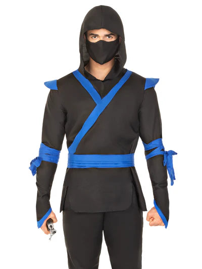 Disfraz de ninja azul para hombre
