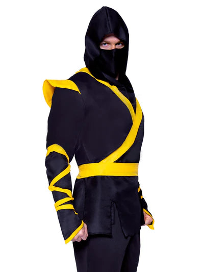 Disfraz de ninja amarillo para hombre