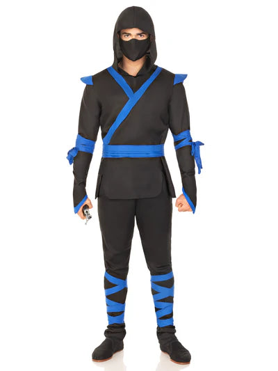 Disfraz de ninja azul para hombre