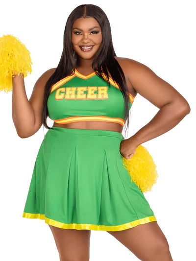 Disfraz de porrista bring verde plus size