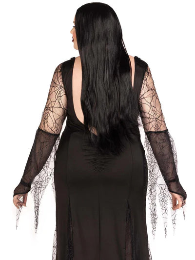 Disfraz de morticia spooky beauty plus size