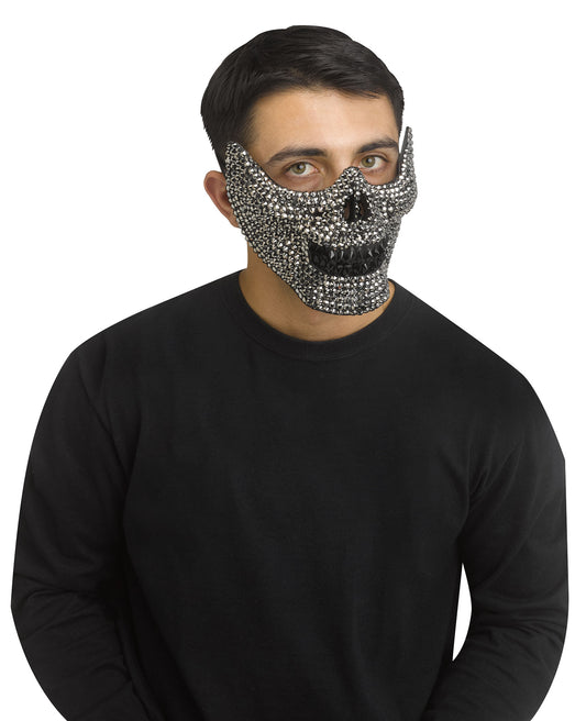 Máscara muzzle calavera bling plata