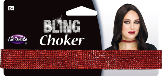 Choker Bling Diva Rojo