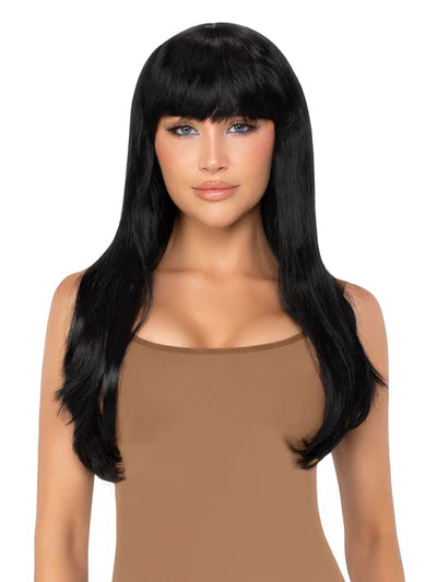 Peluca natural larga negra 64CM