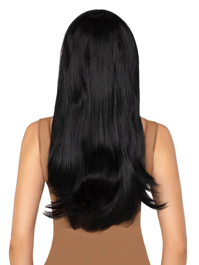 Peluca natural larga negra 64CM
