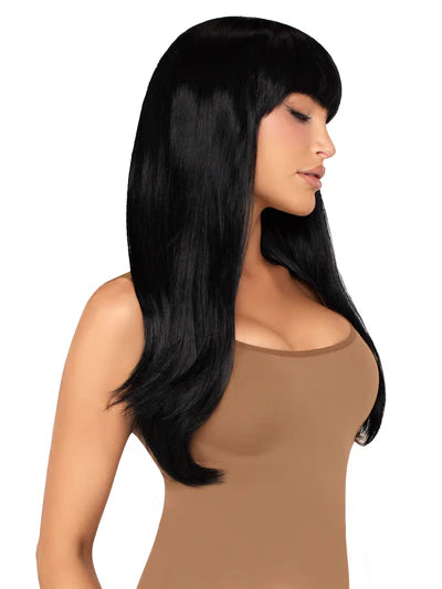Peluca natural larga negra 64CM