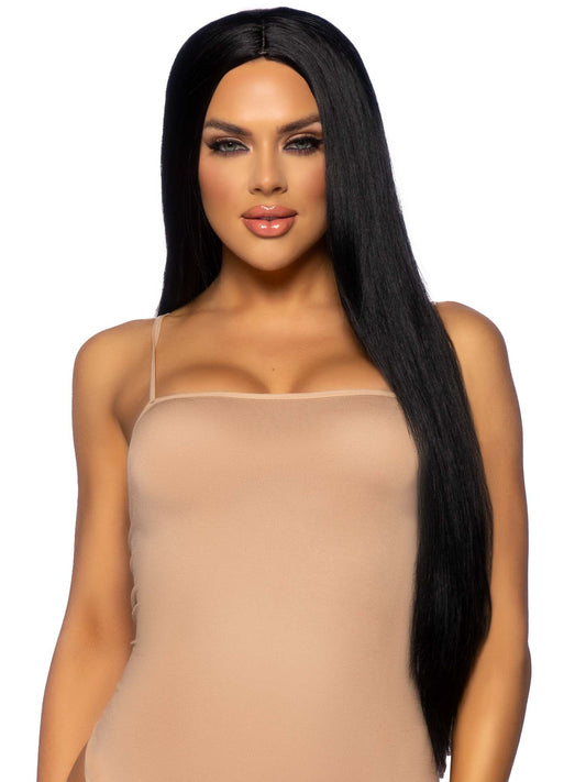 Peluca Natural Larga XL Negra 33''