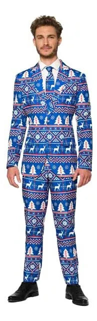 Traje Christmas Blue Nordic - Adulto