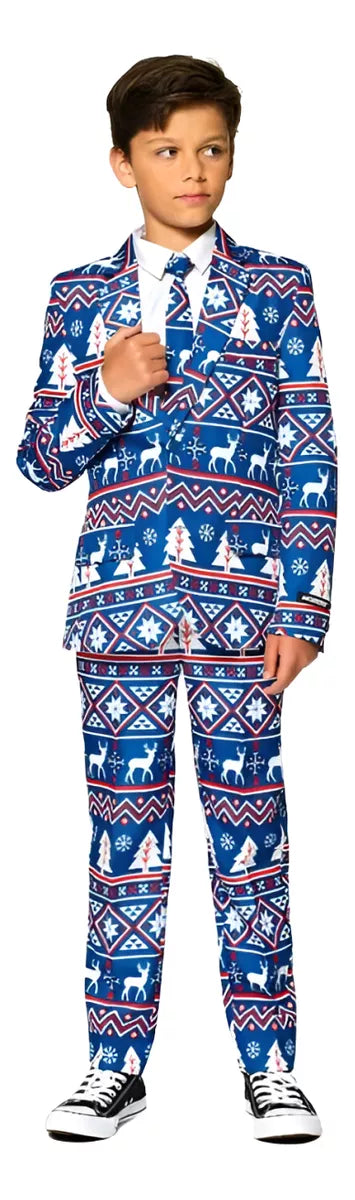 Traje Christmas Blue Nordic - Niño