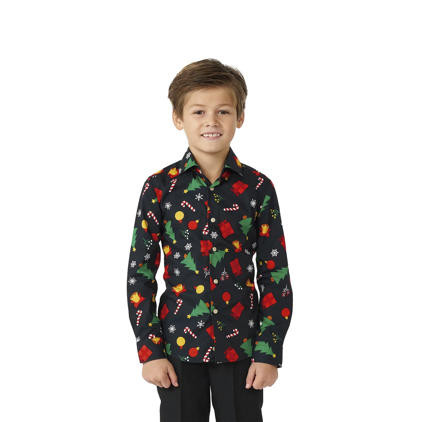 Camisa Christmas Icons Black - Niño