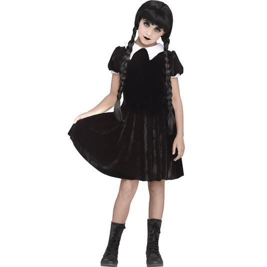 Disfraz Merlina para niña gothic girl