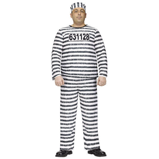 Disfraz de prisionero a rayas plus XL