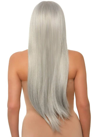 Peluca natural larga xl gris 33